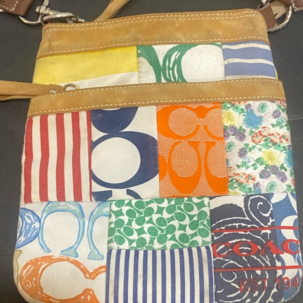 Coach Hampton Spring Patchwork Multi-color Dual H… - image 2